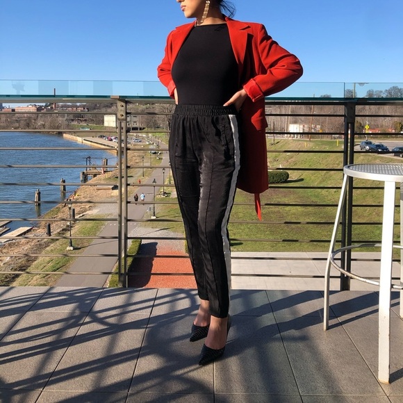 Vntg LeSuit Orange Blazer Jacket Office Business Corpgore - Picture 2 of 8